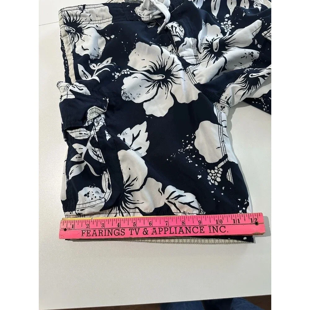 Abercrombie & Fitch Board Shorts Mens 32 Blue Floral Cargo Swim Trunks Tuggers